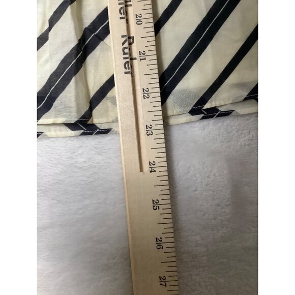 Banana Republic Factory Cotton Silk Blend Pleated Striped A-Line Skirt Women 2 - Picture 6 of 7